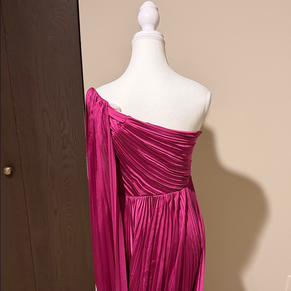Minuet Petite Magenta One-Shoulder Dress - Picture 3 of 5